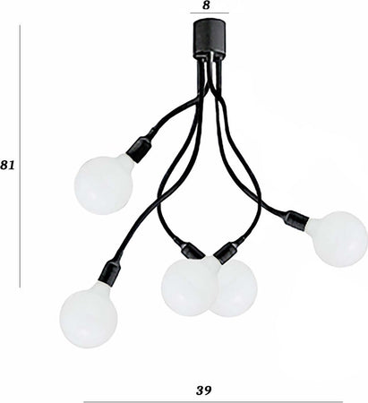 Plafoniera-moderna-Perenz-BULBO-6680-N-LED-E27-lampada-soffitto-metallo-gomma-bracci-orientabili-multiluce