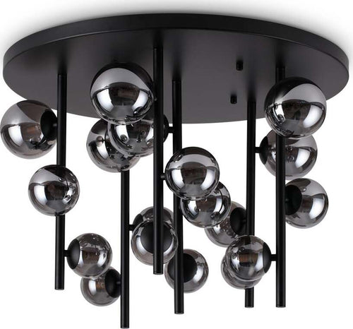 Plafoniera-Moderna-Perlage-Metallo-Nero-18-Luci-G9-15W-3000K