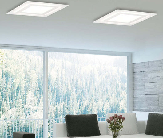 Plafoniera-moderna-Promoingross-OBLIO-Q50-WH-LED-metallo-metacrilato-lampada-soffitto