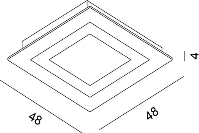 Plafoniera-moderna-Promoingross-OBLIO-Q50-WH-LED-metallo-metacrilato-lampada-soffitto