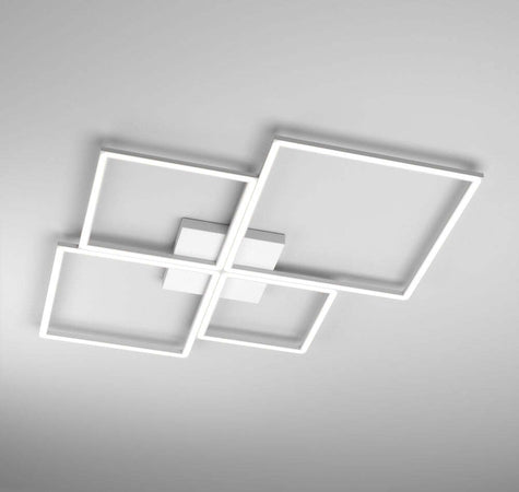 Plafoniera-Moderna-Quadrata-Four-Squares-Alluminio-Bianco-Led-120W