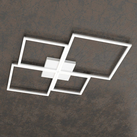Plafoniera-Moderna-Quadrata-Four-Squares-Alluminio-Bianco-Led-120W