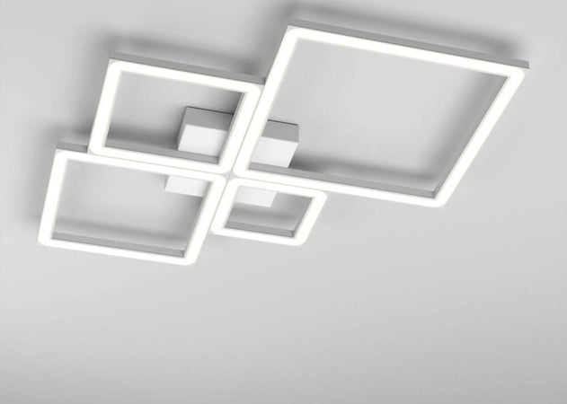 Plafoniera-Moderna-Quadrata-Four-Squares-Alluminio-Bianco-Led-71W