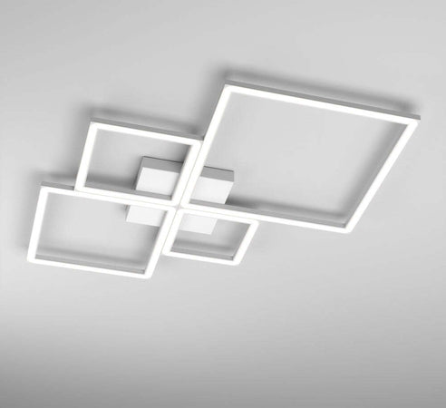 Plafoniera-Moderna-Quadrata-Four-Squares-Alluminio-Bianco-Led-90W