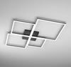 Plafoniera-Moderna-Quadrata-Four-Squares-Alluminio-Nero-Led-120W