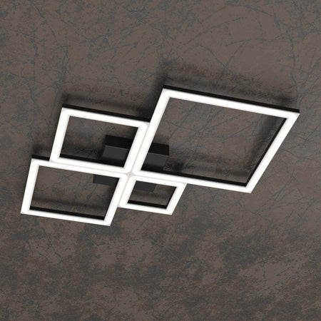 Plafoniera-Moderna-Quadrata-Four-Squares-Alluminio-Nero-Led-71W