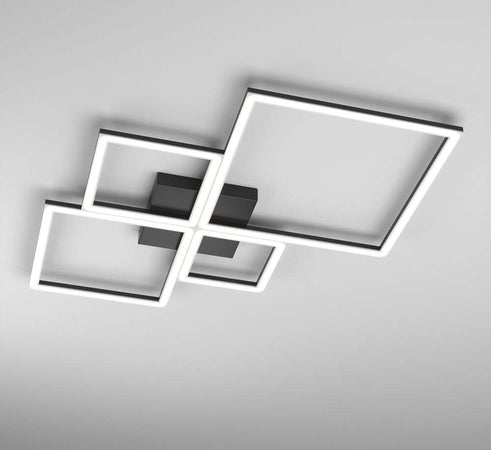 Plafoniera-Moderna-Quadrata-Four-Squares-Alluminio-Nero-Led-90W