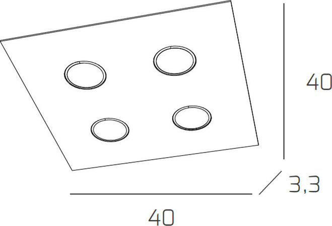 Plafoniera-Moderna-Quadrata-Path-Vetro-Foglia-Argento-4-Luci-Gx53