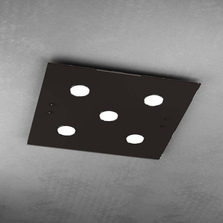 Plafoniera-Moderna-Quadrata-Path-Vetro-Marrone-5-Luci-Gx53