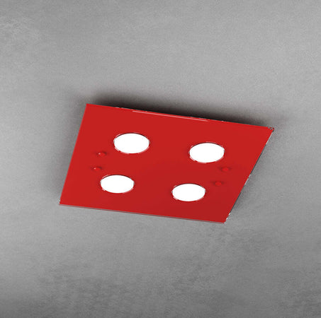 Plafoniera-Moderna-Quadrata-Path-Vetro-Rosso-4-Luci-Gx53