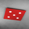 Plafoniera-Moderna-Quadrata-Path-Vetro-Rosso-5-Luci-Gx53