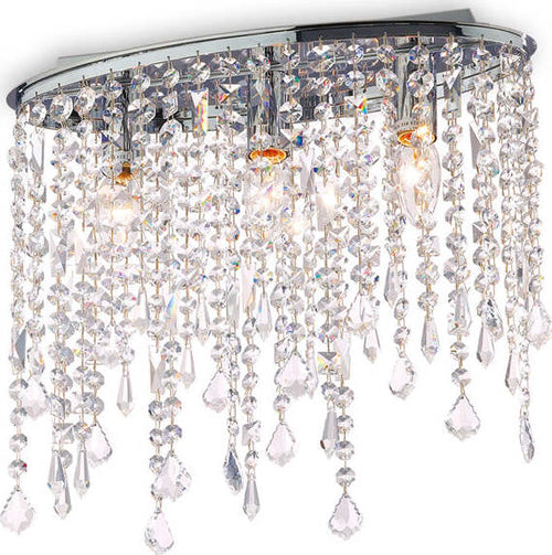 Plafoniera-Moderna-Rain-Metallo-Cristallo-Cromo-3-Luci-E14