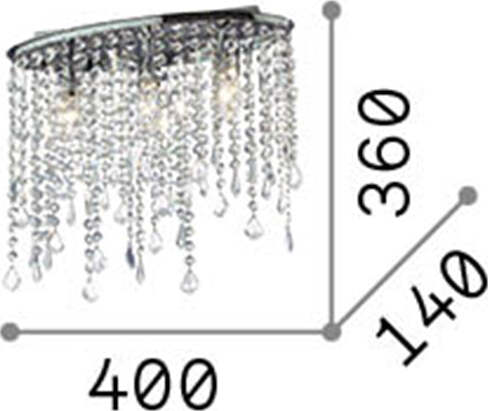 Plafoniera-Moderna-Rain-Metallo-Cristallo-Cromo-3-Luci-E14