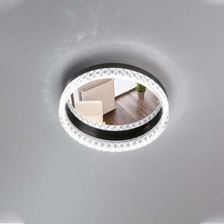 Plafoniera-Moderna-Regina-Metallo-Nero-E-Cromo-Cristallo-Led-20W