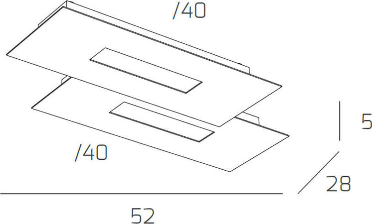 Plafoniera-Moderna-Rett.-2-Moduli-Wally-Metallo-Bianco-E-Grigio-2-Luci-2G11-52Cm