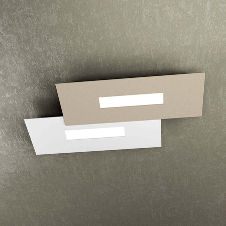 Plafoniera-Moderna-Rett.-2-Moduli-Wally-Metallo-Bianco-E-Sabbia-2-Luci-2G11-52Cm