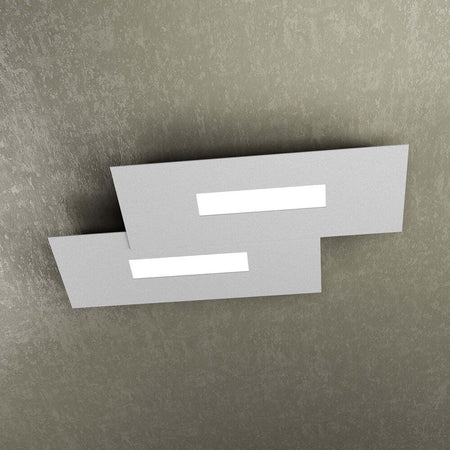 Plafoniera-Moderna-Rett.-2-Moduli-Wally-Metallo-Grigio-2-Luci-2G11-52Cm