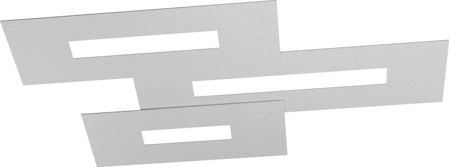 Plafoniera-Moderna-Rett.-3-Moduli-Wally-Metallo-Grigio-3-Luci-2G11-80Cm