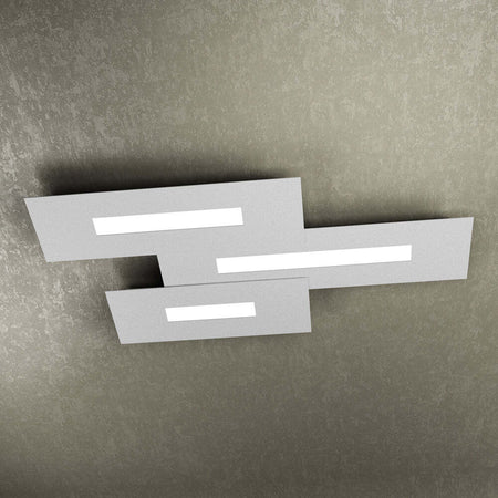 Plafoniera-Moderna-Rett.-3-Moduli-Wally-Metallo-Grigio-3-Luci-2G11-80Cm