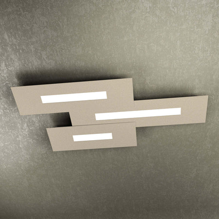 Plafoniera-Moderna-Rett.-3-Moduli-Wally-Metallo-Sabbia-3-Luci-2G11-80Cm