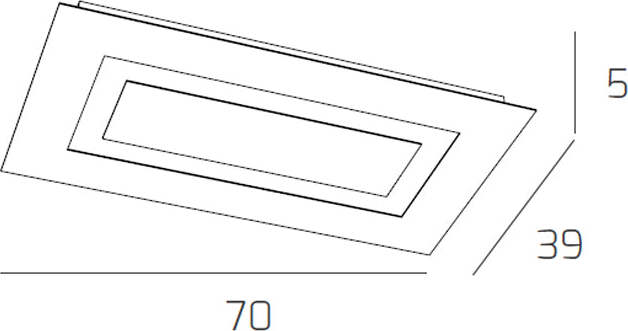 Plafoniera-Moderna-Rettangolare-Carpet-Metallo-Grigio-4-Luci-2G11-70X39Cm