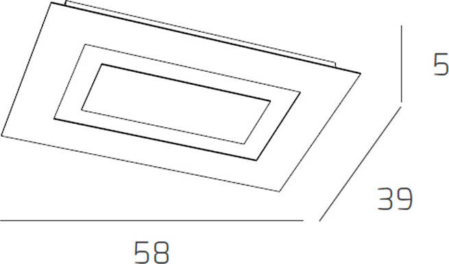 Plafoniera-Moderna-Rettangolare-Carpet-Metallo-Sabbia-4-Luci-2G11-58X39Cm