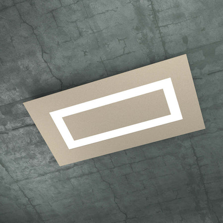 Plafoniera-Moderna-Rettangolare-Carpet-Metallo-Sabbia-4-Luci-2G11-70X39Cm