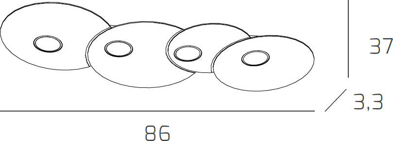 Plafoniera-Moderna-Rettangolare-Cloud-Metallo-Grigio-4-Luci-Gx53