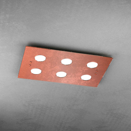 Plafoniera-Moderna-Rettangolare-Path-Vetro-Foglia-Rame-6-Luci-Gx53