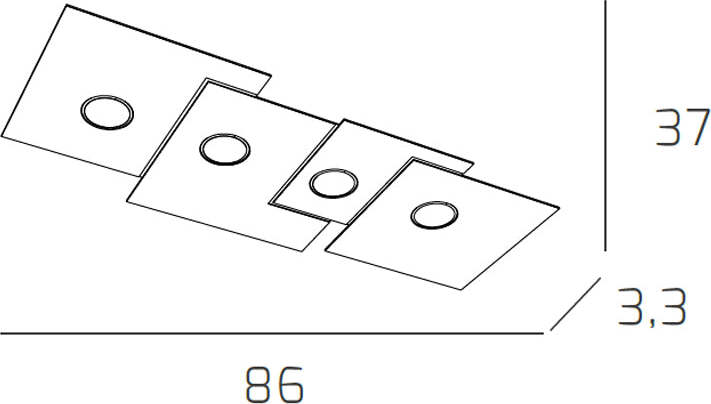Plafoniera-Moderna-Rettangolare-Plate-Metallo-Grigio-4-Luci-Gx53