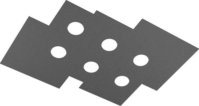 Plafoniera-Moderna-Rettangolare-Plate-Metallo-Grigio-Antracite-6-Luci-Gx53