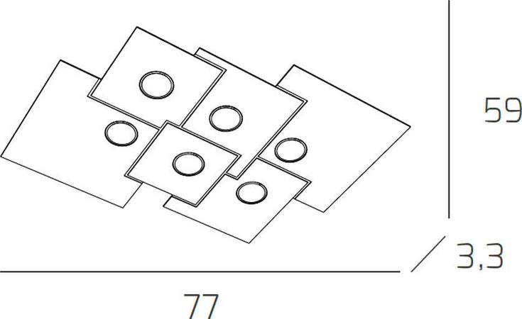 Plafoniera-Moderna-Rettangolare-Plate-Metallo-Grigio-Antracite-6-Luci-Gx53