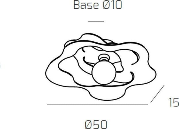 Plafoniera-Moderna-Ripples-Metallo-Sabbia-1-Luce-E27-D.50Cm