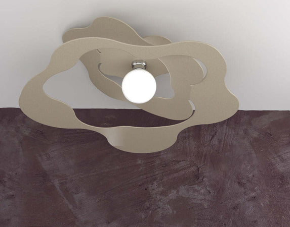 Plafoniera-Moderna-Ripples-Metallo-Sabbia-1-Luce-E27-D.70Cm