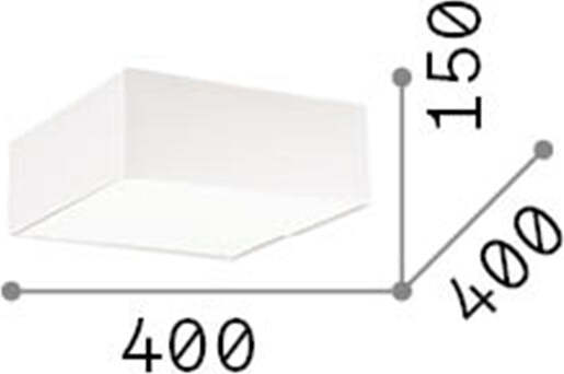 Plafoniera-Moderna-Ritz-Tessuto-Bianco-4-Luci-E27-D40Cm