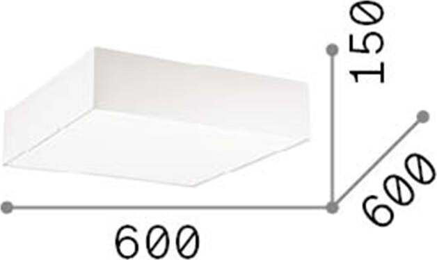 Plafoniera-Moderna-Ritz-Tessuto-Bianco-4-Luci-E27-D60Cm
