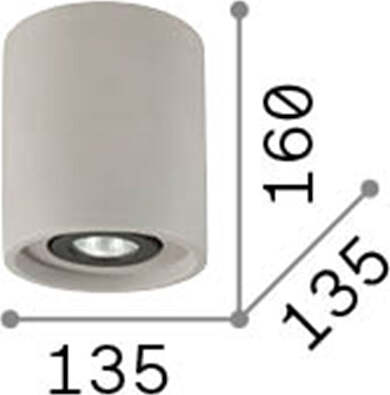 Plafoniera-Moderna-Round-Oak-Cemento---Gesso-Bianco-1-Luce-Gu10