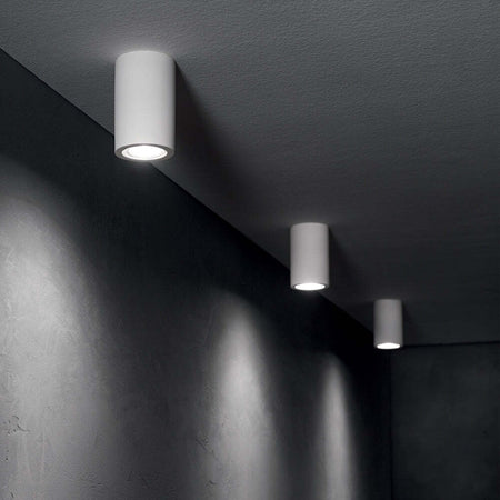 Plafoniera-Moderna-Round-Tower-Gesso-Bianco-1-Luce-Gu10