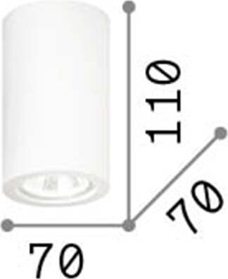 Plafoniera-Moderna-Round-Tower-Gesso-Bianco-1-Luce-Gu10