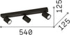 Plafoniera-Moderna-Rudy-Metallo-Nero-3-Luci-7W-3000K-Luce-Calda