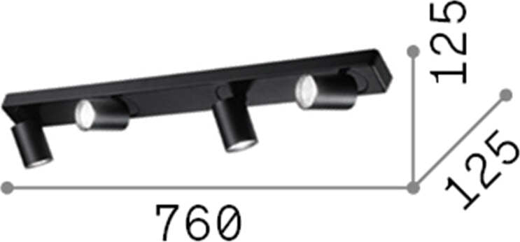 Plafoniera-Moderna-Rudy-Metallo-Nero-4-Luci-7W-3000K-Luce-Calda