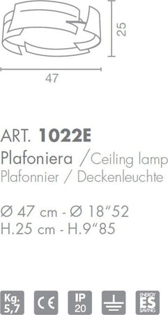 Plafoniera-moderna-Selene-illuminazione-VULTUR-1022E-1025E-E27-LED-acciaio-lampada-soffitto