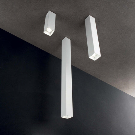 Plafoniera-Moderna-Sky-Metallo-Bianco-1-Luce-Gu10-7W-3000K-Luce-Calda-H75Cm