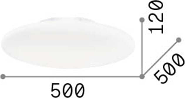 Plafoniera-Moderna-Smarties-Vetro-Bianco-3-Luci-E27-D50Cm