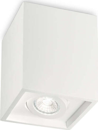 Plafoniera-Moderna-Square-Oak-Cemento---Gesso-Bianco-1-Luce-Gu10