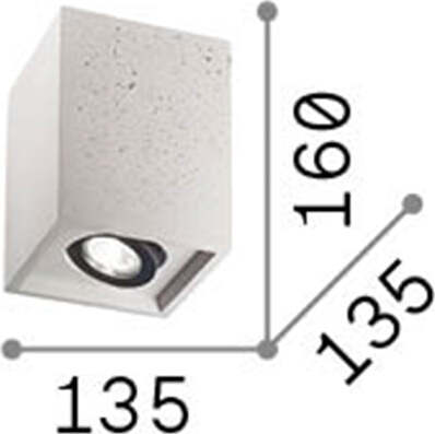 Plafoniera-Moderna-Square-Oak-Cemento---Gesso-Bianco-1-Luce-Gu10