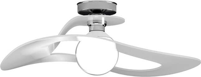 Plafoniera-Moderna-Surf-Metallo-Bianco-Vetro-Cromo-1-Luce-E27-D.50Cm