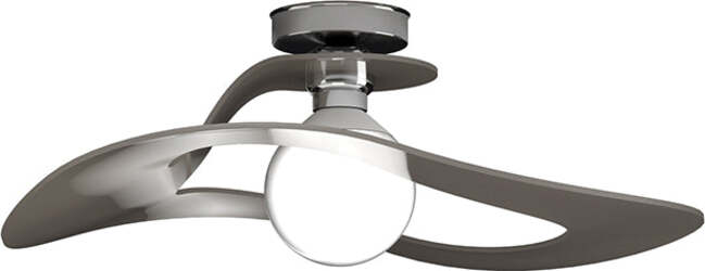 Plafoniera-Moderna-Surf-Metallo-Tortora-Vetro-Cromo-1-Luce-E27-D.50Cm