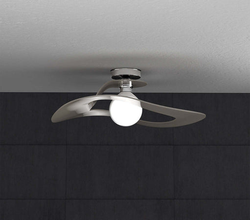Plafoniera-Moderna-Surf-Metallo-Tortora-Vetro-Cromo-1-Luce-E27-D.50Cm