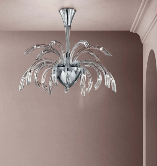 Plafoniera-moderna-Sylcom-PHOENIX-2030-21-G9-LED-vetro-Murano-lampada-soffitto